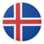 IJslandse vlag Keramische Knop (Voorkant)