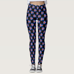 IJslandse vlag patroon geruit Leggings