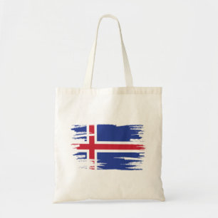 IJslandse vlag-penseelkunst Tote Bag