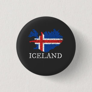 IJslandse vlag Ronde Button 3,2 Cm