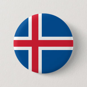 IJslandse vlag Ronde Button 5,7 Cm