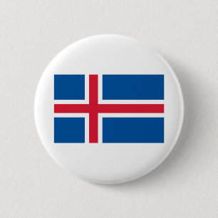 IJslandse vlag Ronde Button 5,7 Cm