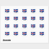 IJslandse vlag Ronde Sticker (Vel)