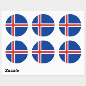 IJslandse vlag Ronde Sticker (Vel)