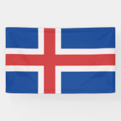 IJslandse vlag Spandoek (Horizontaal)