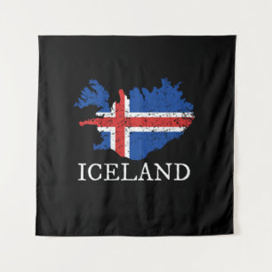 IJslandse vlag Wandkleed