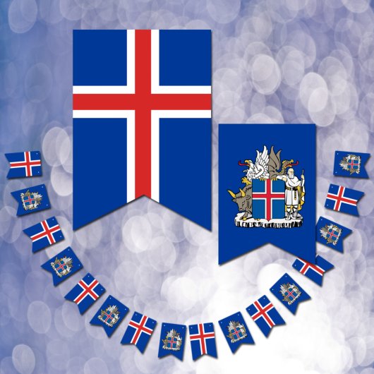 IJslandse vlagbanners, Emblem, IJsland Vlaggetjes