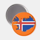 IJslandse vlaggenkaart Magneet (Voorkant / Achterkant)