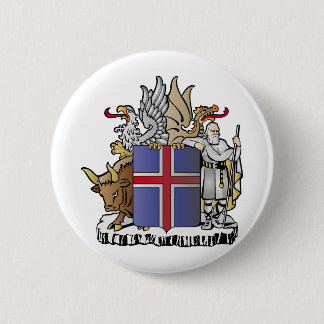 IJslandse wapenschild Ronde Button 5,7 Cm