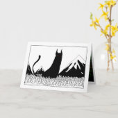 IJslandse Yule Cat Kaart (Gele Bloem)