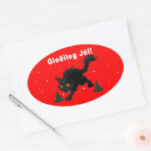IJslandse Yule Cat Ovale Sticker (Envelop)