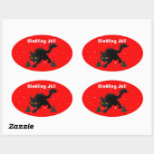 IJslandse Yule Cat Ovale Sticker (Vel)