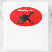 IJslandse Yule Cat Ovale Sticker (Tas)