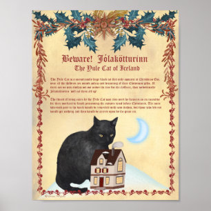 IJSLANDSE YULE KAT Legende van Jólakötturinn Poster
