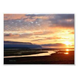 IJslandse zonsondergang Foto Afdruk