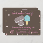 Ijslepel en ijs-sandwich confetti kaart (Voorkant / Achterkant)