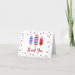 Ijslolly's Eén Rood Wit Blauw Dank Je Bedankkaart