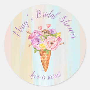 Ijsregen bruiloftsfeest papieren servetten ronde sticker