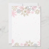 IJsroze goud glitter snowflakes Birthday Kaart (Achterkant)