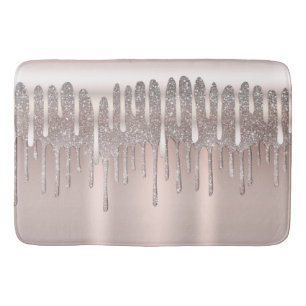 Ijsroze Roségoud Diamant Glitter Glans Drip Badmat