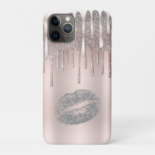 Ijsroze Zilveren Lippen Diamant Glitter Sparkle Dr iPhone 11 Pro Hoesje