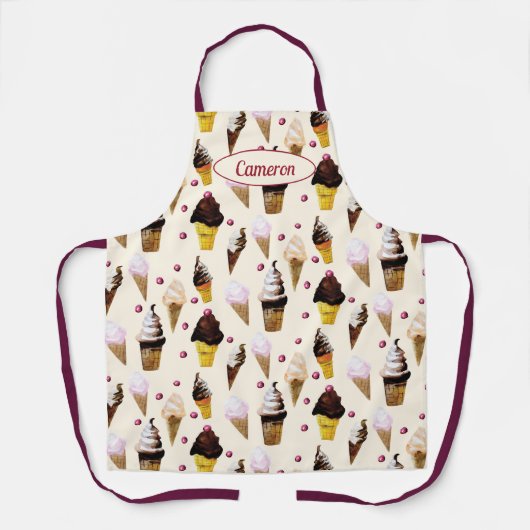  IJssalon Custom Hand-Illustrated Schort (Voorkant)