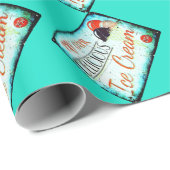  ijssalon teken turquoise wit cadeaupapier (Rol Hoek)