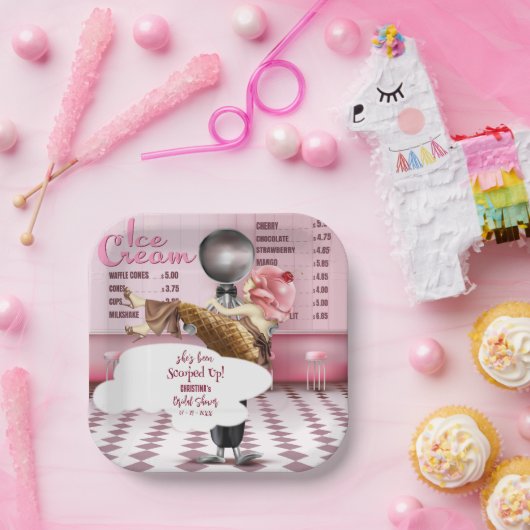 IJssalon Ze is opgepakt Papieren Bordje (Feest)