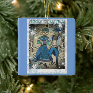 ijsschaatsen keramisch ornament