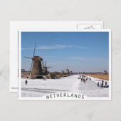 IJsschaatsen langs de windmolens in de winter Briefkaart (Voorkant / Achterkant)