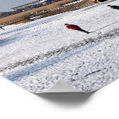 IJsschaatsen langs de windmolens in de winter Poster (Hoek)