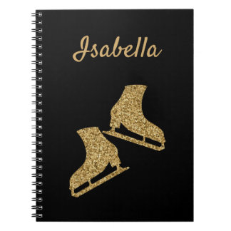 IJsschaatsen notitieboek figuur schaats goudglitte