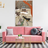 ijsschaatsen op het meer van de diepvries canvas afdruk (Insitu (Woonkamer))