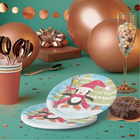 IJsschaatsen, pinguïn, bord (Multi)