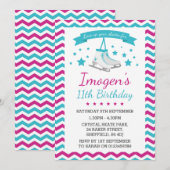 IJsschaatsen thema verjaardagsfeestje uitnodiging (Voorkant / Achterkant)