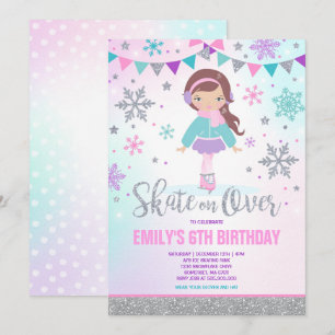 ijsschaatsen Uitnodigingsijsschaatsen Zilver Kaart