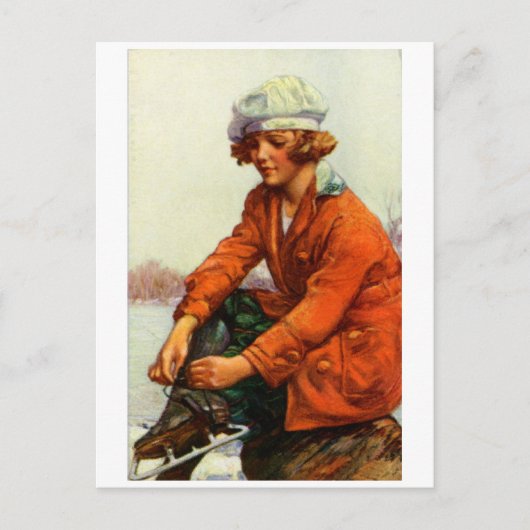 ijsschaatsen van 1915 briefkaart (Voorkant)