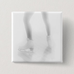 ijsschaatsen vierkante button 5,1 cm