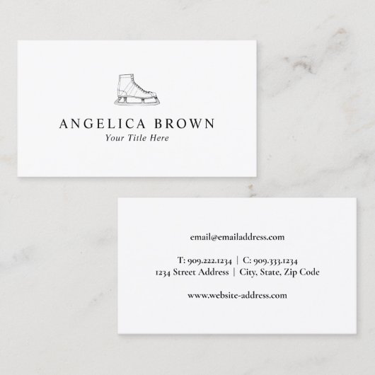 ijsschaatsen Visitekaartje (Voorkant / Achterkant)