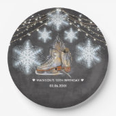 IJsschaatsfeest gepersonaliseerd Papieren Bordje (Voorkant)