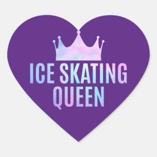ijsschaatskoningin - ijsschaatsen hart sticker