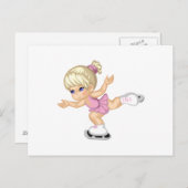 ijsschaatsmeisje briefkaart (Voorkant / Achterkant)
