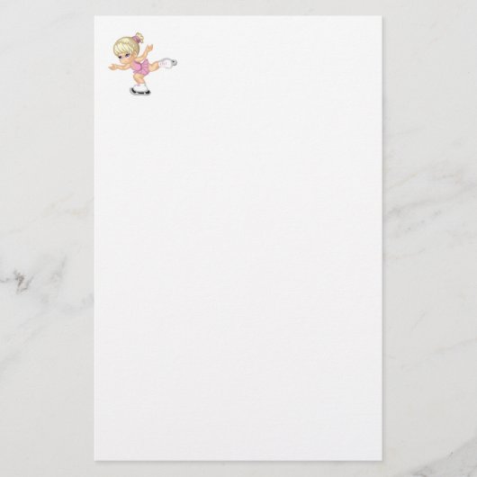 ijsschaatsmeisje briefpapier (Voorkant)