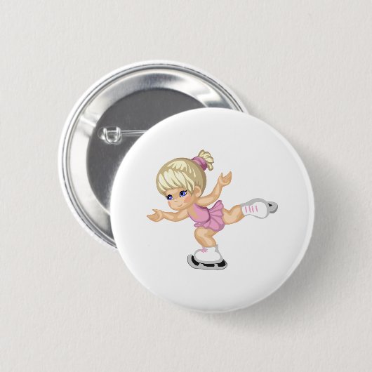 ijsschaatsmeisje ronde button 5,7 cm (Voorkant /achterkant)