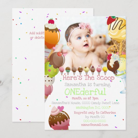 IJsschep zomer foto verjaardagsfeestje Kaart (Voorkant / Achterkant)