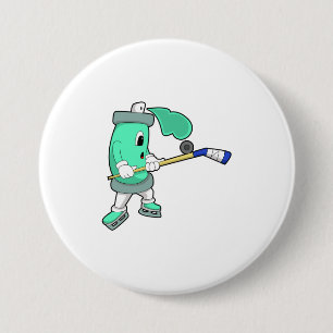 IJsspray op ijshockey met ijshockeystick Ronde Button 7,6 Cm