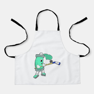 IJsspray op ijshockey met ijshockeystick Schort