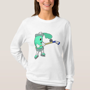 IJsspray op ijshockey met ijshockeystick T-shirt