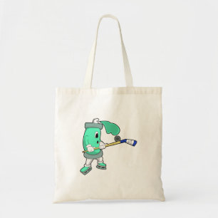 IJsspray op ijshockey met ijshockeystick Tote Bag