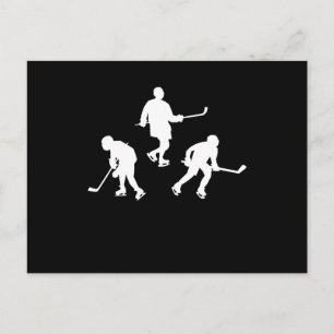 Ijsstok silhouet van ijshockeyspeler cool sport ca briefkaart